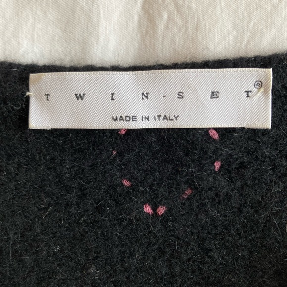 NWOT—Chic Italian Twinset cashmere/wool/silk blend ruffle sweater - Picture 10 of 12